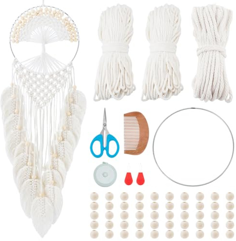 FREEBLOSS Lebensbaum Makramee Set Für Anfänger: DIY Wandteppich Mit Anleitung Boho Dekoration Für Wohnzimmer Und Schlafzimmer