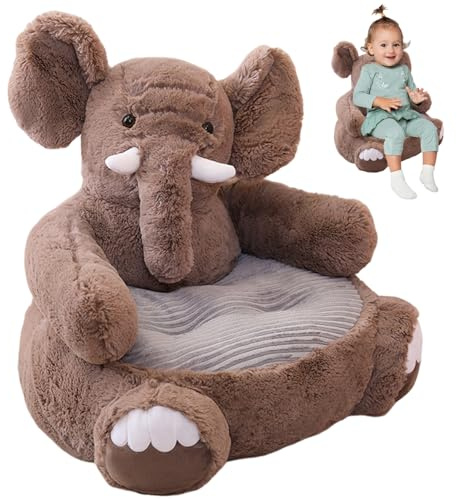 Latemeia Barnsoffa 20 x 20 x 18 plysch elefant leksoffa söt djur mys barn fåtölj mjuk tecknad småbarn för baby sovrum möbler heminredning, lek, stol
