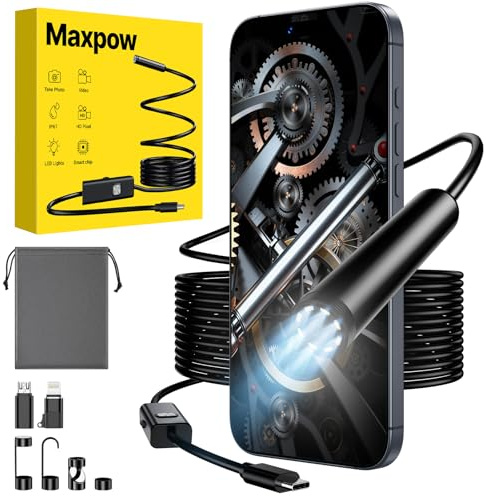 Maxpow Endoscope Inspection Camera – 1920HD 5M IP67 Waterproof