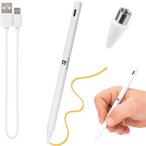 Penna Tablet Universale Ricaricabile USB-C – Pennino Touch per iPad, Tablet Android e Windows, Stylus Capacitivo per Scrittura, Disegno e Appunti, Design Ergonomico e Preciso
