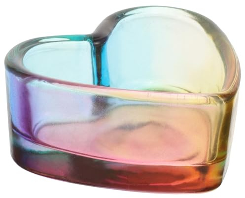 Coupelle à Ongles en Verre Cœur, Récipient de Manucure | Finition Élégante, Usage DIY et Nail Art, Légère, Facile à Nettoyer, pour Liquides et Rangement