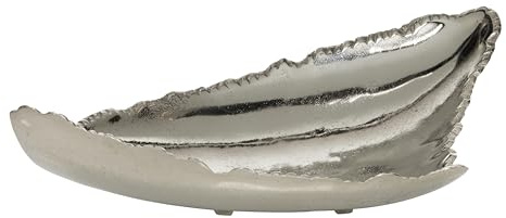 CosmoLiving by Cosmopolitan Aluminum Live Edge Tray, 16 x 11 x 5, Silver