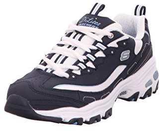 Skechers Girl's Skechers D'lites Biggest Fan 11930-nvw Low Top Sneakers, Blue Navy Trubuck White Mesh Carolina Blue Trim Nvw, 3 UK