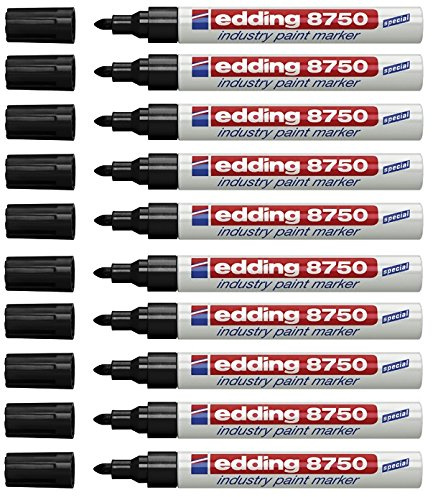 edding Lackmarker edding 8750 industry paint marker, 2-4 mm (10, schwarz)