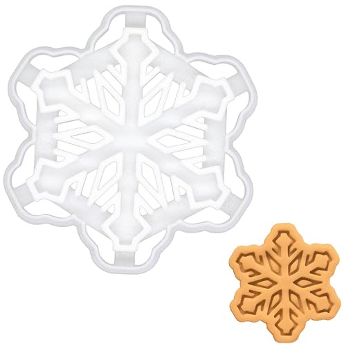 BAKERLOGY Snowflake Cookie Cutter (Style 2) - Detailed Biscuit Cutter Design for Baking and Crafts, Ideal on Fondant, Dough, Clay