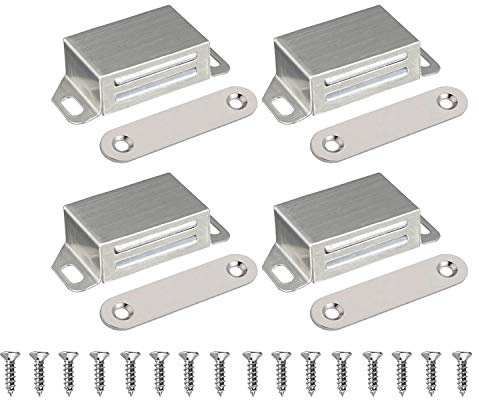 LOOGI - Chiusura magnetica per porta dell'armadio, in acciaio inox, 10 kg, per porte di armadi, cassetti, mobili (4 pezzi)