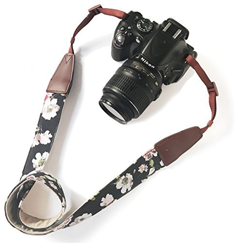 Alled Sangle tour de cou pour appareil photo Canon Nikon Sony Lumix Kodak Fuji Olympus DSLR Universel Souple Confortable Réglable Libération rapide