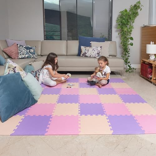MioTetto Baby Play Mat, Soft Foam Floor Tiles for Kids. Adjustable Interlocking Foam Tiles, Fits with 74x74 Playpen Baby mat for Crawling & Development, Safe & Non-Toxic Playmat for Babies 6-12 Months