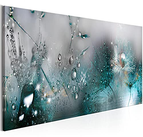 murando - Leinwandbild Natur blau Pusteblumen, 120x40 cm, 1-teilig, modern | Hochwertige Leinwand, sofort aufhängbar, ideal fürs Wohn- oder Schlafzimmer, wasserfest und lichtecht, langlebig, stilvoll
