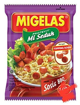 Migelas Protevit Instant Ramen in a glass BBQ Sausage Flavor 28 gr x 10 sachets (Pack of 3)