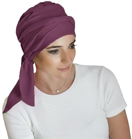 CAREBELL Smooth Turban Hatt Onkologisk Bamboo Kemoterapi Alopeci, Malva, one size