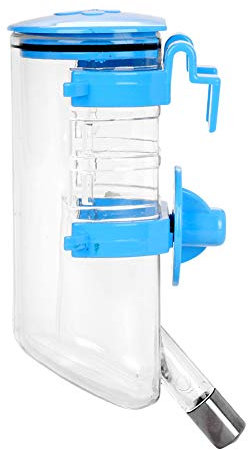 Dog Hanging Water Bottles Pet Cat Puppy Automatic Water Feeders Portable Travel Fountain Water Drinking Dispenser No Spill Cage Bottle Bowl for Small Pet Kitten Rabbit Ferret Hamster Cat 350ml(blue)