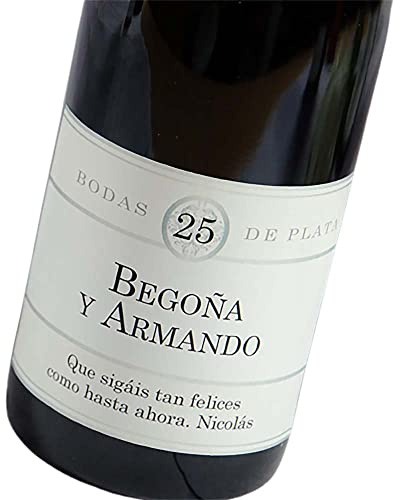 Etiqueta personalizada de 'Bodas de oro/plata' para vinos