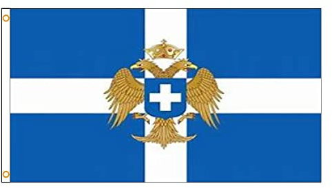 Ermano Byzantinische Flagge 90 * 150 cm, Polyester, Blau, Rechteckig, Wandmontage, Unisex, Außenbereich