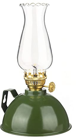 Lampada a Olio con Manico in Metallo for Cintura Mobile da 7,48 Pollici for Ristorante da Cucina for la casa da Campeggio (Color : Green)
