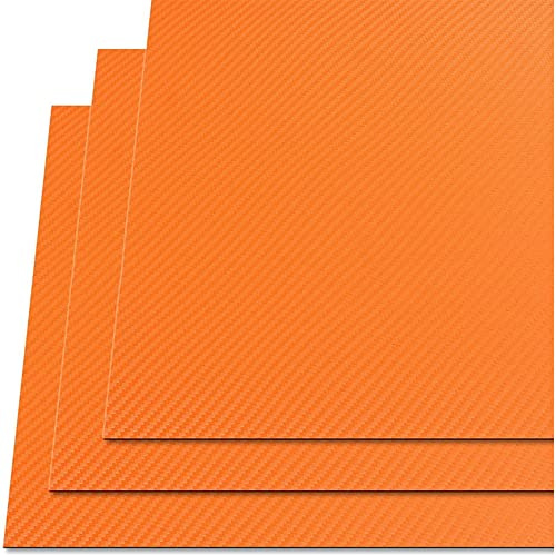 Aibote 3 Stück Orange Kohlefaser-Muster Korbgeflecht-Muster Thermoform KYDEX Blatt Material Messer DIY-Set für Messer Holster Scheidenherstellung
