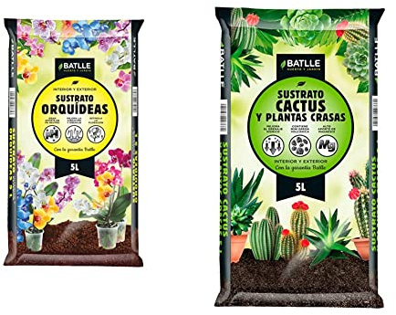 Semillas Batlle Sustrato Orquideas 5l. & Sustrato Cactus 5l.