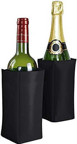 Moonlove 2pcs Wine Ice Bag, PVC Beer Cooling Bag, Champagne Cooler Bag, Reusable Flexible Water Bottle Ice Jacket Juice Chiller Sleeve for Travel Picnic Camping