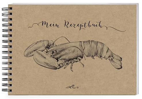 fioniony Din A4 Kochbuch MEIN REZEPTBUCH HUMMER zum selbst Schreiben Original Kraftpapier (Spiralgebunden)