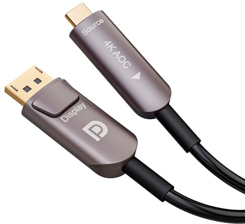 CHENLENIC USB C to Displayport 4K Fiber Optic Cable USB 3.1 Type C to Displayport Cable, Thunderbolt 3/4 Compatible, for MacBook Pro/Air (A0109-AOC-10M)