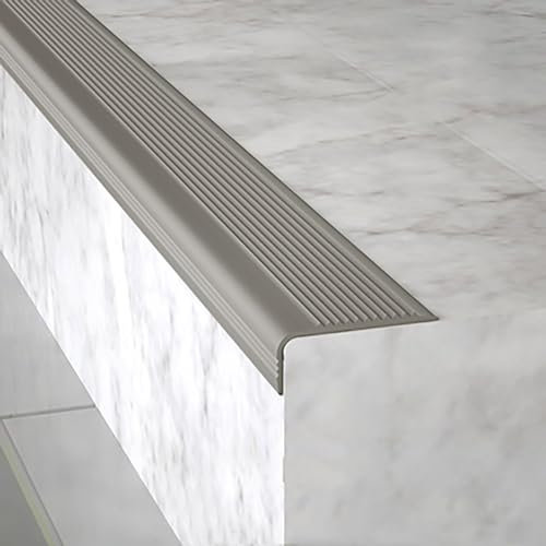 oocco PVC Kunststoff Eckenschutz Anti-Selbstklebend Kantenschutz Antirutsch, Treppenkantenprofil Vinyl, Kantenschutz-Formleiste Für Den Außen- Und Innenbereich (Grau, 5 x 2.5cm x 1m)