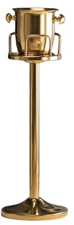 YIORYO Eiskübel, Eiskübel mit Ständer, Edelstahl, stehender Champagner-Eiskübel, Eiswürfelbehälter, Weinkübel for Bier, KTV, Club, Bar, Grillen, Hochzeit, Weihnachten (Grey : Gold)