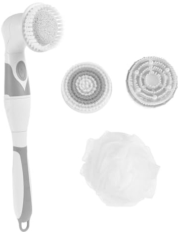 Elektrische Badebürste mit Langstiel und Massagefunktion für Reisen | Abs Material, 1 Satz mit Badeball, Ausführung, Hängeöse für Praktische Aufbewahrung Zufällige Farbe