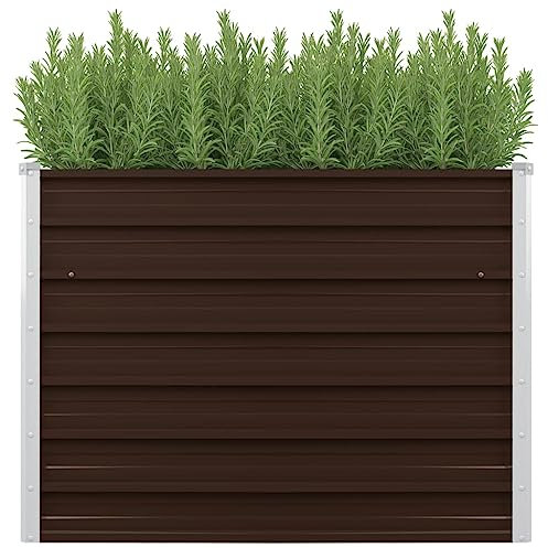 FUDUGEHMIOFWFJJ blumentopf Gross innen,pflanzkübel Kunststoff groß,Garten-Hochbeet Braun 100 x 40 x 77 cm Verzinkter StahlGeeignet für Garten, Terrasse, Schlafzimmer, Wohnzimmer