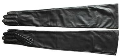 Lange Lederhandschuhe Für Damen Über Dem Ellenbogen, Modische Touchscreen-Handschuhe Aus Schaffell 70cm fleece lining 7