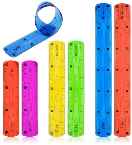DHWEKU lineal,lineal 15cm lineal 20 cm lineal 30cm lineal set,lineal 30 cm flexibel,6 Stücke lineal flexibel,Bunt Lineal Weich für Kinder Mädchen,Lineal Bruchsicher Biegbares für Schule Büro Zuhause