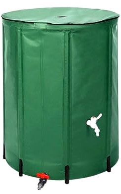 MBBTAG Collapsible Rain Barrel, Portable Rain Barrel, Easy Installation, Collapsible Water Storage Tank, Folding Gardens Rain Barrel Portable with Faucet, Can Irrigate Garden Plants(60x60x88cm)