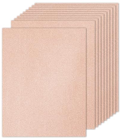 PATIKIL 10 Feuilles De Papier Cartonné Pailleté Rose Or 8.5 x 11 Pouces, Papier Cartonné Pailleté Rectangle Papier Premium Brillant 250gsm Pour Scrapbook Carte DIY Art Mariage Fête