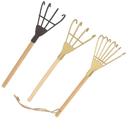 HAWILLOSCH 3pièces Mini Râteaux Décoratifs Fer pour Jardinage Outils De Décoration Vintage pour Art De Jardin Et Accessoires Photo