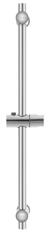 Barre de douche moderne avec support de pommeau de douche - Barre de douche réglable - Support mural brossé - Hauteur : 66 cm