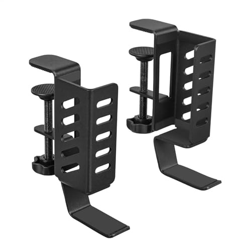 Organizador de escritorio lateral para ordenador portátil, soporte vertical para ordenador portátil, sin soporte ajustable para portátil perforador, organizador lateral | Clip en el candado de