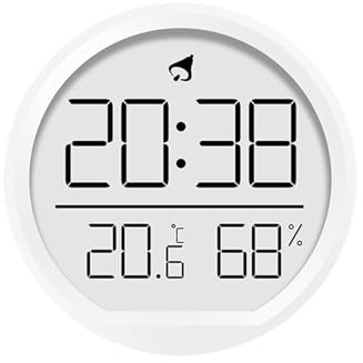 ThreeH Reloj despertador multifunción, pantalla de hora/temperatura/humedad, magnético, de pie, de pared, ideal para salón, dormitorio, uso en cocina, blanco