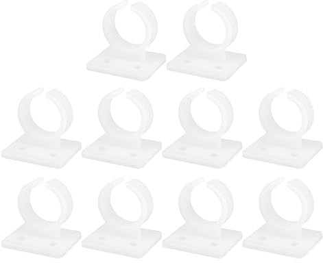 LOLIPPYY 10pcs Adjustable Desk Microphone Holder Clips with Wall Mount, Square Plastic Mic Clips for Universal Use, Space Saving and Reliable Design, for Recording Studios