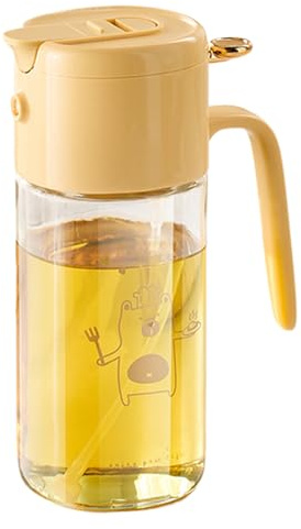 Botella de aceite con atomizador – Botella de aceite de oliva | Contenedor de condimentos de vidrio de 550 ml, utensilios de cocina para hornear, y acampar