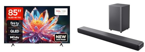 TCL 85T6C 85 QLED TV 4K HDR, Fire TV (Dolby Vision e Atmos, HDR10+, Premi e Chiedi ad Alexa)