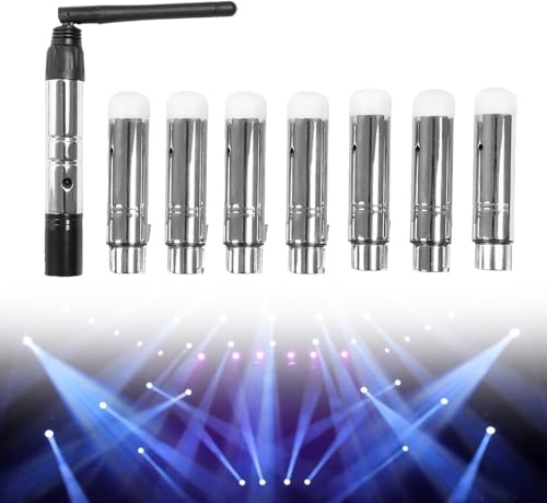 DMX - Trasmettitore e ricevitore radio DMX512 con alimentatori, 126 canali, trasmissione in tempo reale, 7 ricevitori radio