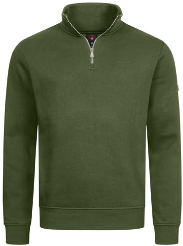 Höhenhorn Troiberg Herren Pullover 1/4 Zip Sweatshirt Grün Gr. XL