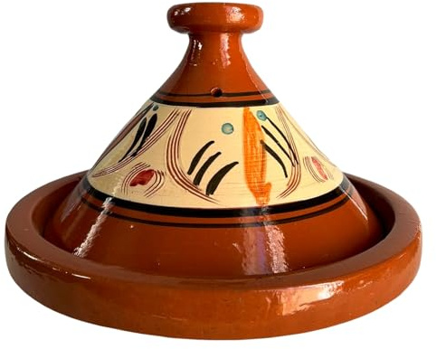 Tajine XL 35 cm in Terracotta Dipinta a Mano – Pentola Tradizionale Marocchina/Tunisina + Ebook Gratuito 2611251340