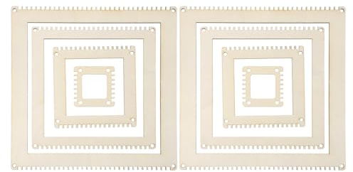 QUARKZMAN 8 Stück Webrahmen 2 4 6 8 Quadratische Zahnradform Webrahmen Set Für DIY Basteln Wanddekoration Gewebte Tapisserie Gestrickte Handarbeiten