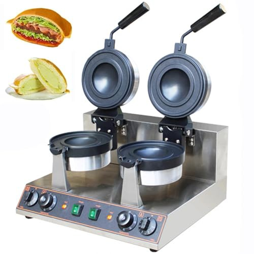 Macchina per hamburger con rivestimento antiaderente, macchina per waffle elettrica commerciale per hamburger, pressa per panini antiaderente, macchina per hamburger per uso domestico in cuc