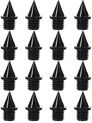 Outanaya 16 Piezas Clavos para Zapatillas de Atletismo Carbonizados Negros, Accesorios para Correr y Entrenamiento en Pista y Campo, Repuestos para Zapatos de Sprint y Running