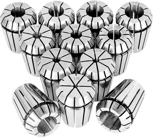 UDSKNV[KSL ER20 Spring Collet Set(14 Pcs)-Carbon Steel for CNC Engraving Machine and Milling Lathe Workholding Engraving Tooling