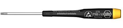 Wiha Schraubendreher Precision ESD TORX® (25677) T2 x 40 mm für elektronische Bauteile, schlanke Grifform und Drehkappe für gefühlvolles Arbeiten, Modellbau, Feinmechanik, | für elektronische Bauteile, schlanke Grifform, Drehkappe für gefühlvolles Arbeiten, Modellbau, Feinmechanik