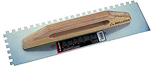 Bellota 587510 - Spatola Dentata con Manico in Legno - Spatola Dentata per Lavori di Piastrellatura e Pavimentazione