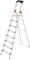 Hailo L80 ComfortLine Alu-Sicherheits-Stehleiter - 8 XXL-Stufen belastbar bis 150 kg - Tiefe Standfläche - Stehleiter mit Ablage - klappbare Aluleiter Made in Germany - Leiter rostfrei - Silber