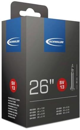 Schwalbe Unisex – Erwachsene SV 13 in Folie Schlauch, schwarz, 26x1.50-2.50